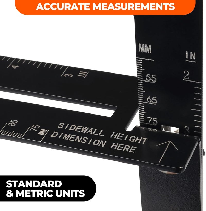 Atesilor Wheel Fitment Tool, Offset Measuring Mockup Tool, 5 Lug Wheel Simulator for Fits 14-22" Rims, 8-14" Tire Widths, 2.5-11.5" Sidewalls, 3-12" Clearance - Image 3